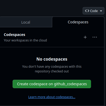 create github codespace